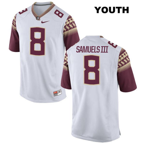 Youth NCAA Nike Florida State Seminoles #8 Stanford Samuels III College White Stitched Authentic Football Jersey POE0369MW
